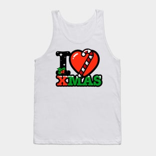 I heart candy cane  xmas Tank Top